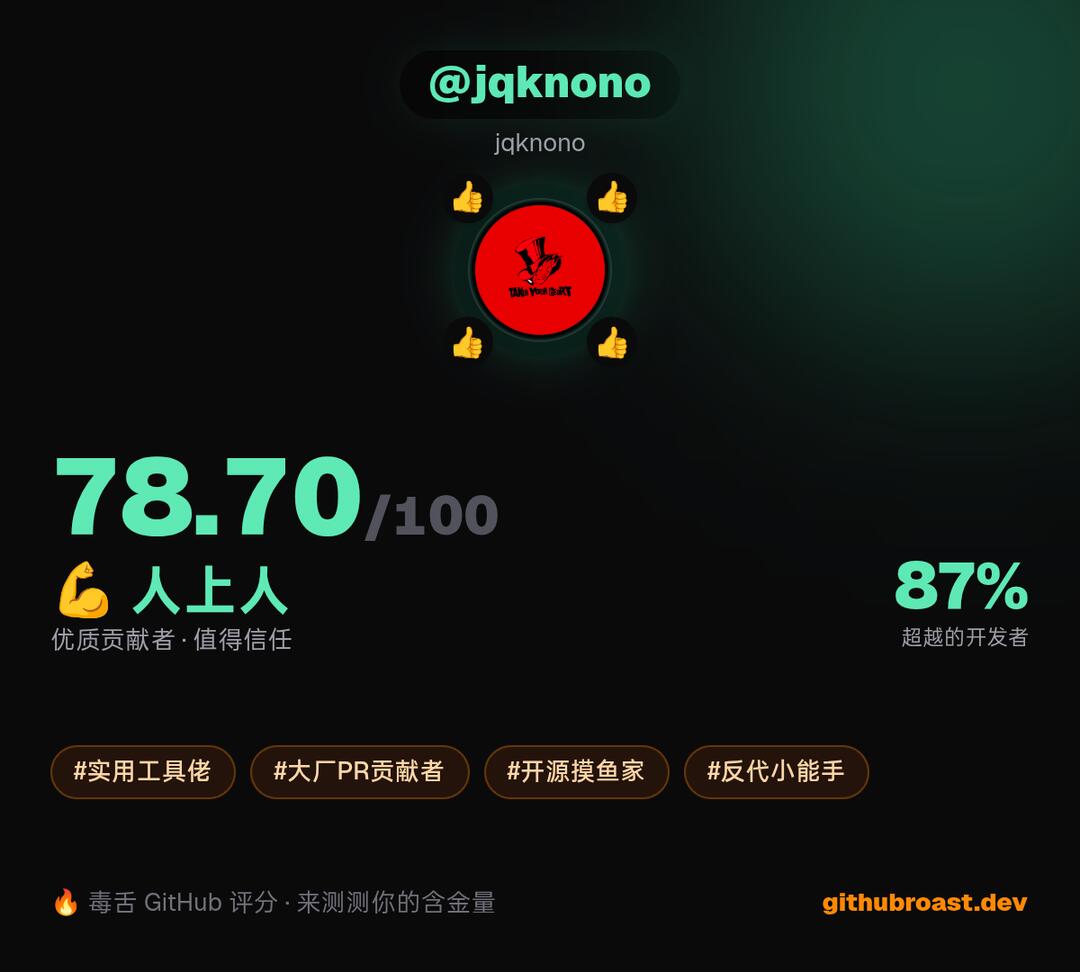 分享个好玩的, github账户评分 配图 1
